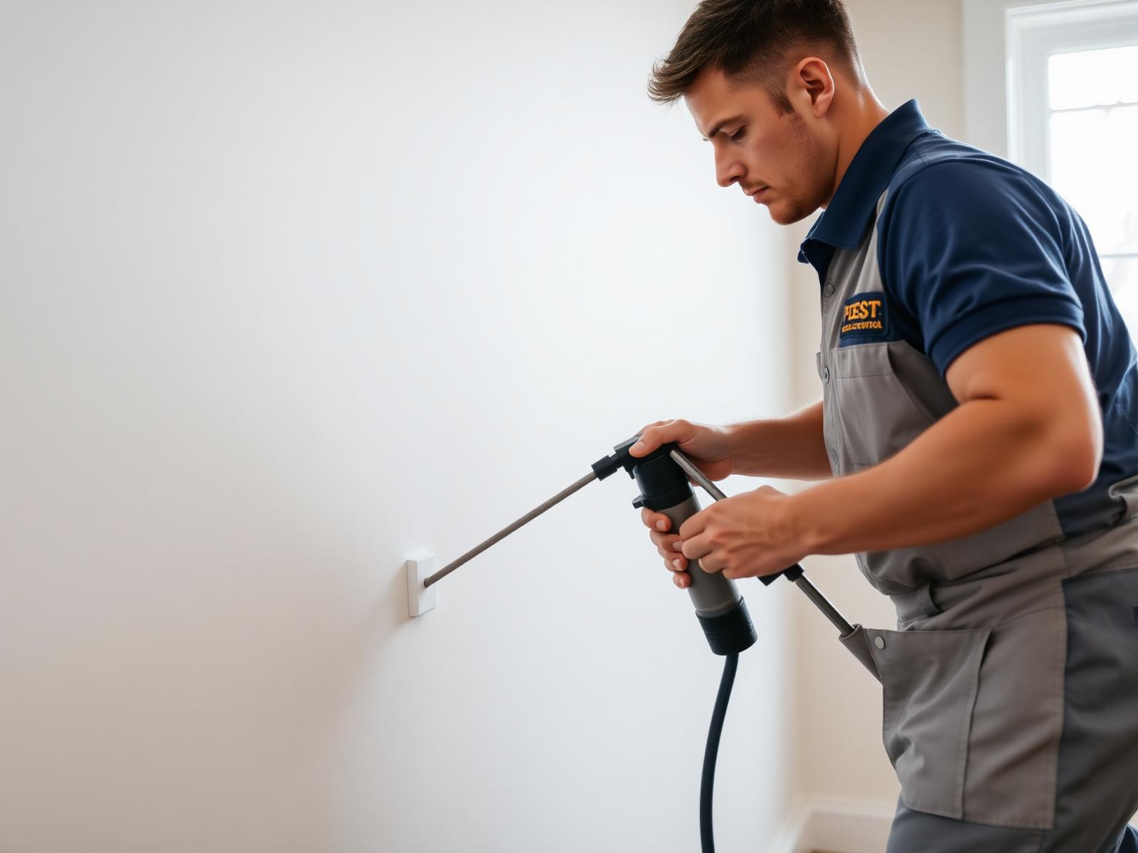 Iglikov pest control technician treating a home